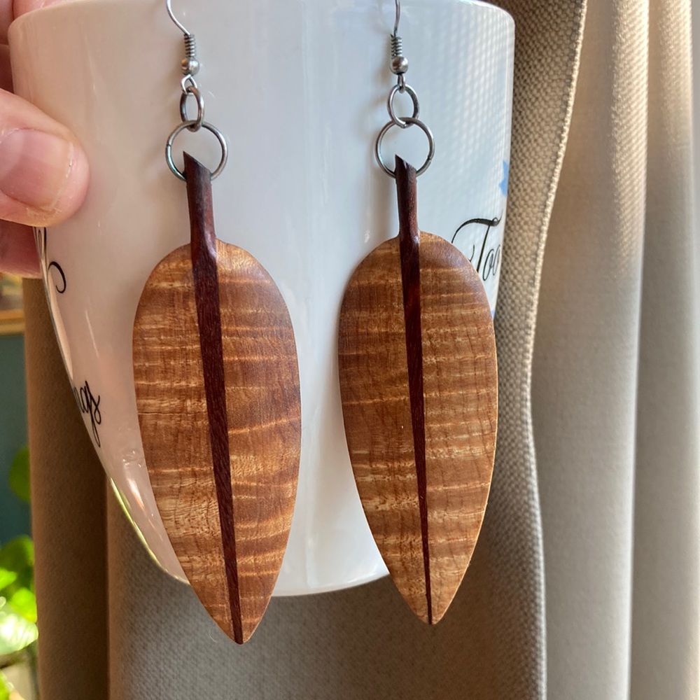 Beautiful wood handmade earrings